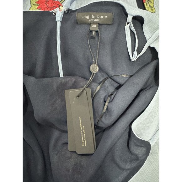 RAG & BONE Women's Blue Floral Jolene Slip Dress 00 - Picture 6 of 6